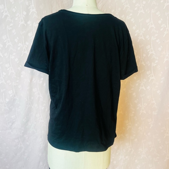 Ted Baker Black 100% Cotton Tee Shirt Size 2 - Picture 3 of 8